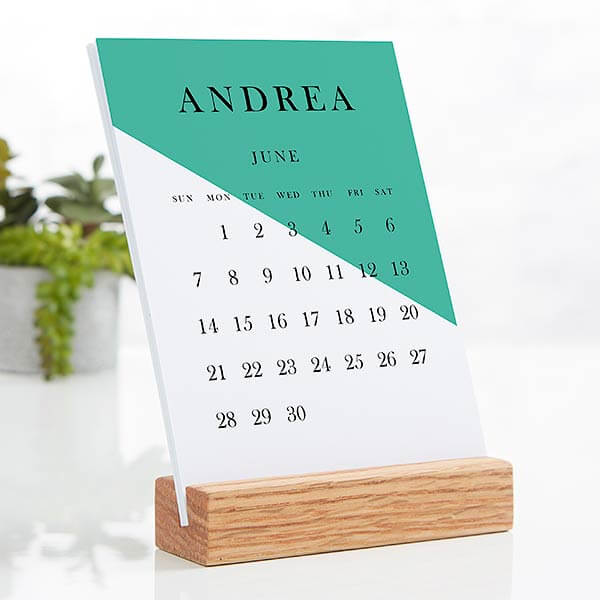 Color Block Easel Desk Calendar