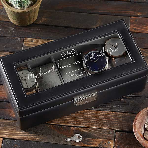 last-minute father's day gifts with leather watch box
