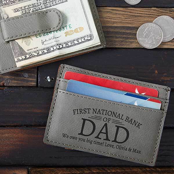 last-minute father's day gifts with Engraved Money Clip Wallet for Dad