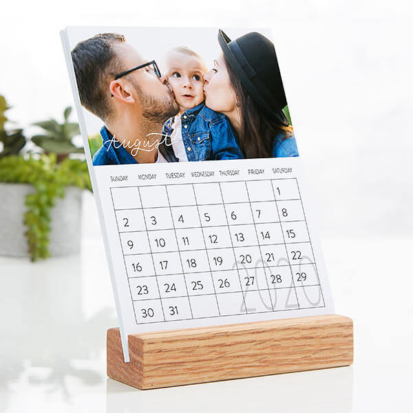 Hand Lettered Photo Easel Calendar