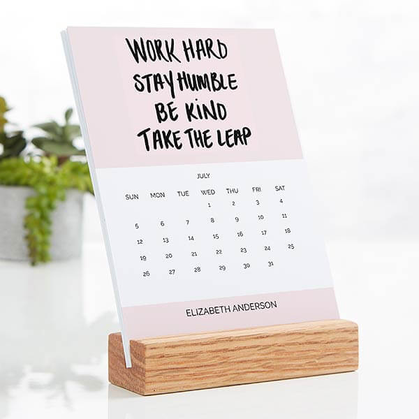 Motivational Wood Easel Calendar