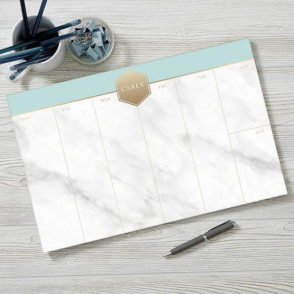 Personalized Marble Desk Planner