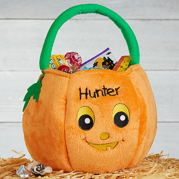 personalized halloween gift ideas with Personalized Pumpkin Treat Bag for Kids