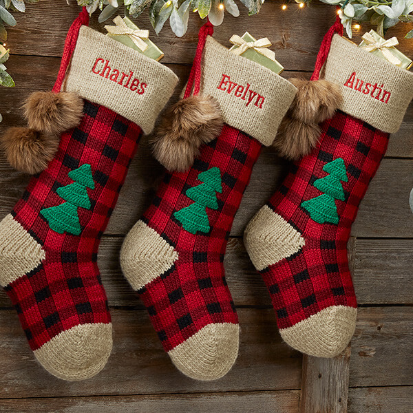 Buffalo Plaid Rustic Christmas Stockings