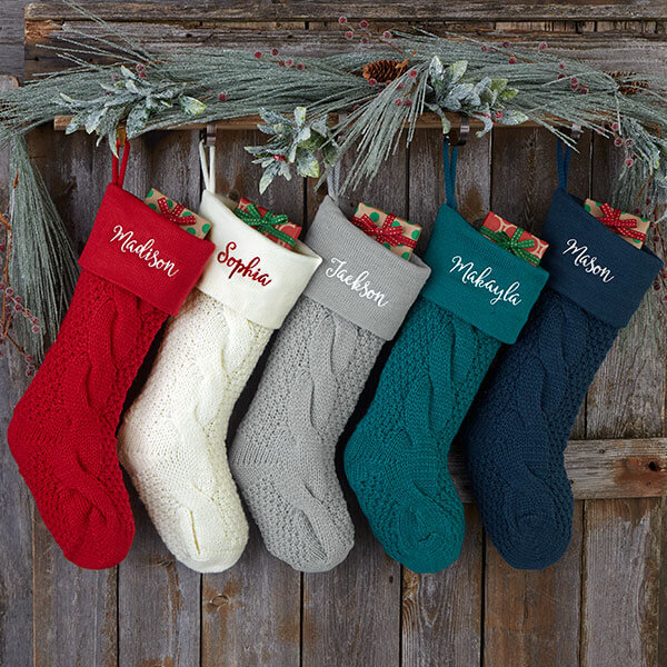Cable Knit Christmas Stockings