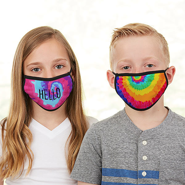 Tie Dye Kids Face Masks
