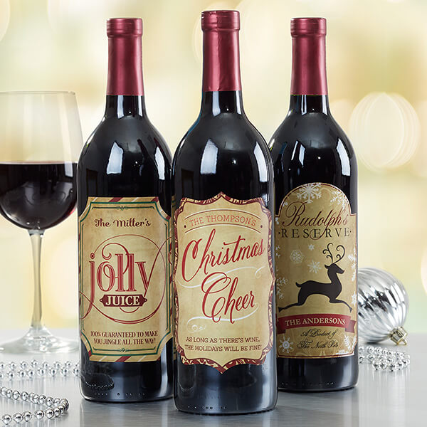 Christmas Wine Bottle Labels