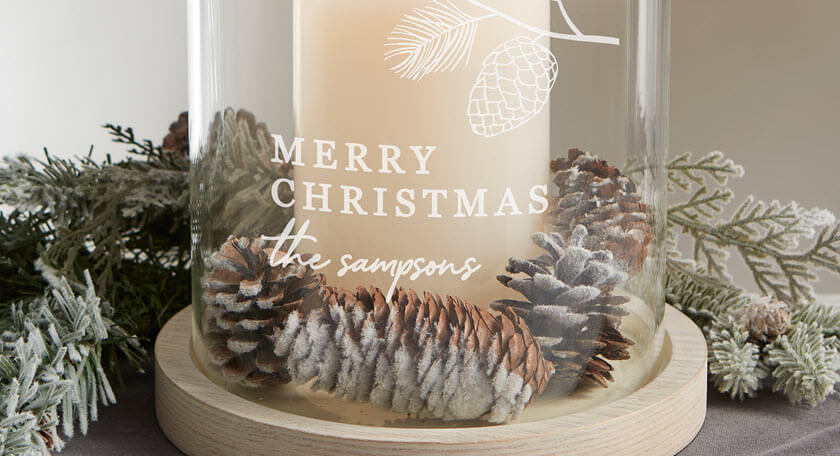 christmas decor ideas with Festive Foliage Candle Holder