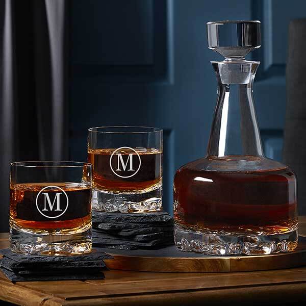 Anniversary Milestones with 15th Anniversary Gift - Crystal Whiskey Decanter Set