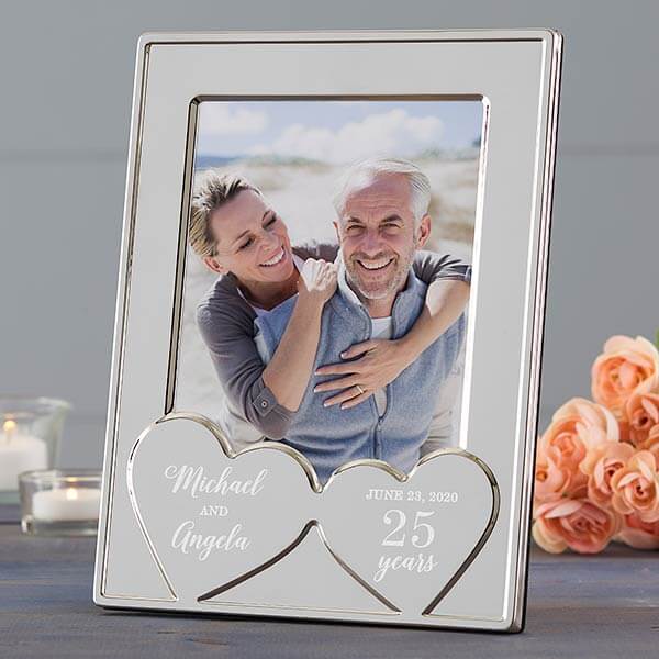 25th Anniversary Gifts by Year - Silver Picture Frame