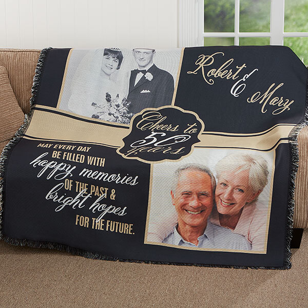 anniversary gift ideas with Custom Anniversary Throw Blanket