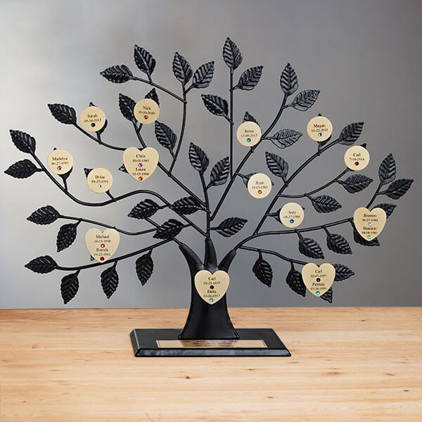 Engraved Gold Family Tree