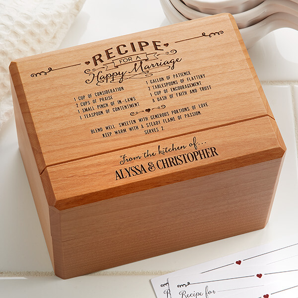 Wood Anniversary Ideas - Wooden Recipe Box