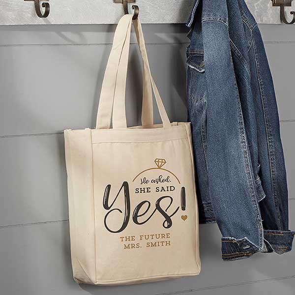 Engagement Gift Canvas Tote Bag
