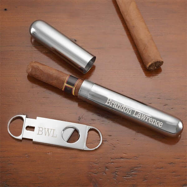 Engraved Cigar Set