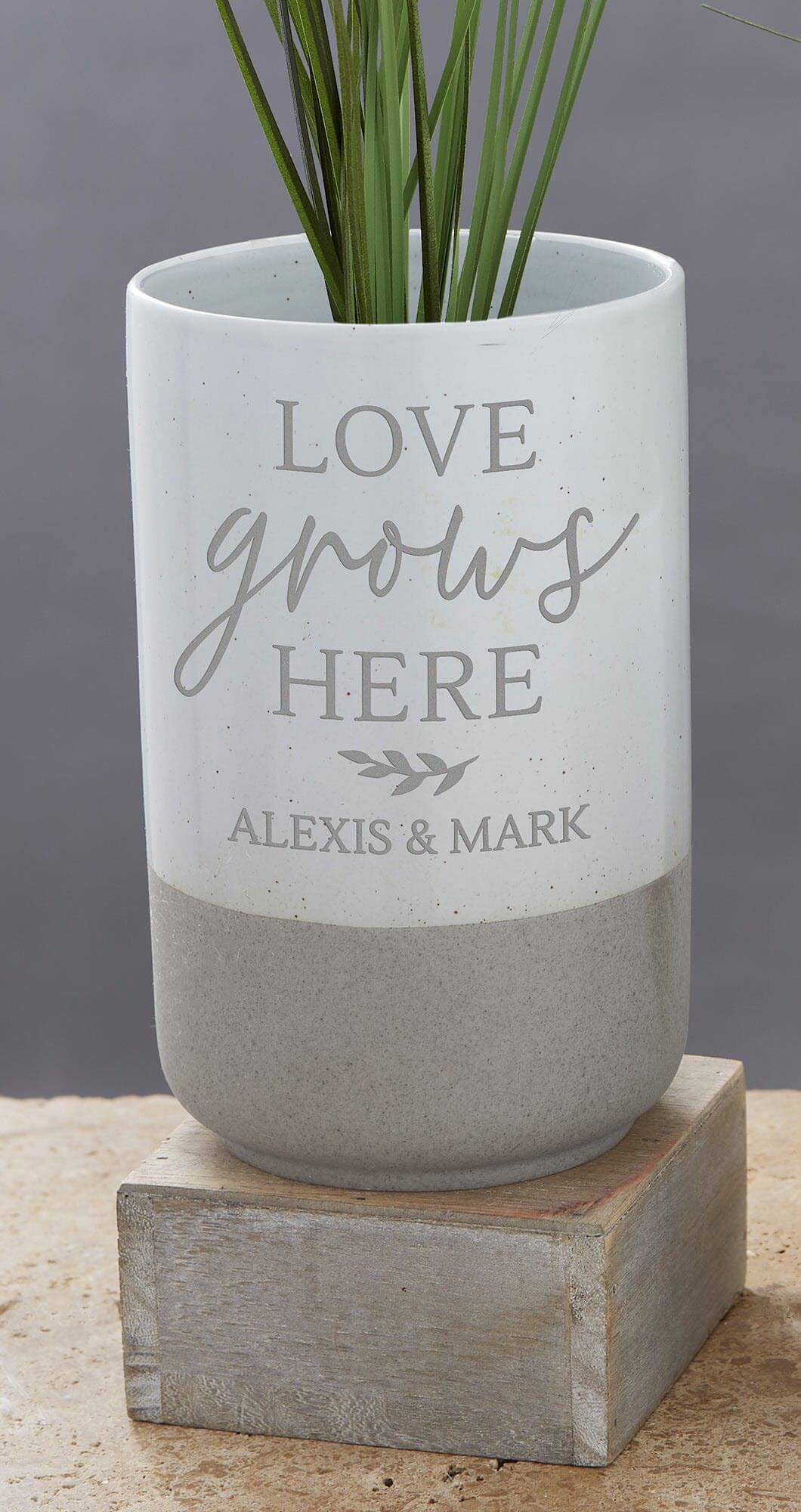 Love Grows here Cement Vase
