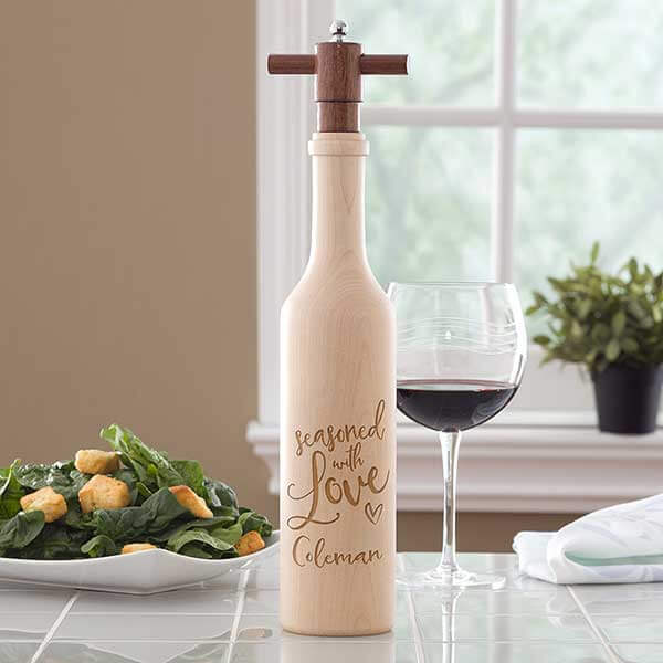 unique engagement gifts with engraved pepper mill