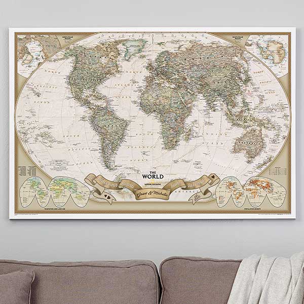 Romantic Travels Map with Pins
