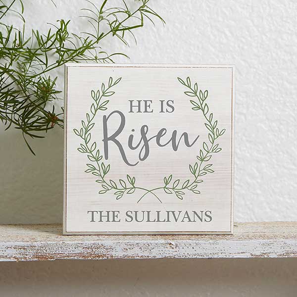 easter sayings with he is risen plaque