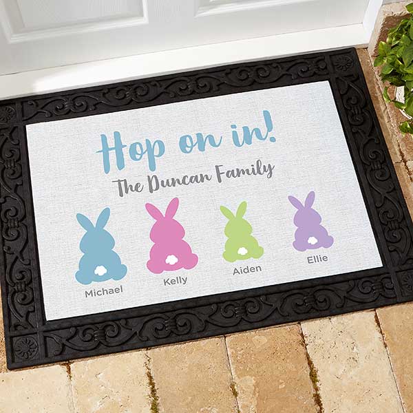 easter sayings with easter doormat