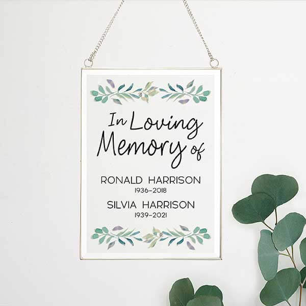 Serene Memorial Wedding Glass Wall Sign