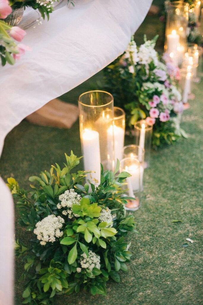 Wedding Memorial Ideas with table, flowers and candles