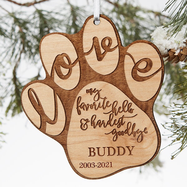 pet memorial gift ideas with pet memorial ornament