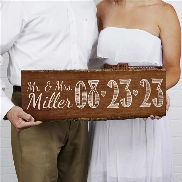 unique engagement gifts Plank Sign