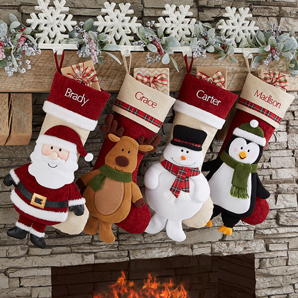 Applique Characters Christmas Stockings