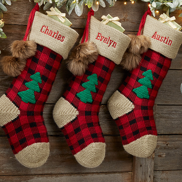 christmas stocking ideas with Buffalo Plaid Farmhouse Christmas Stockings