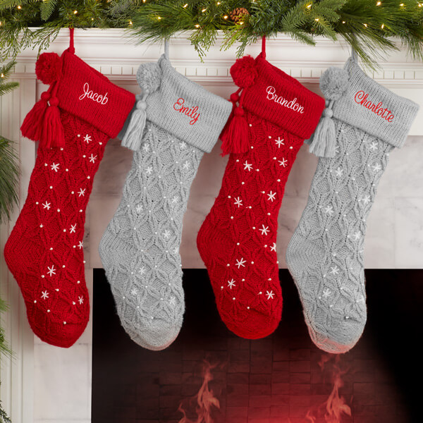 christmas stocking ideas with starburst pearl knit christmas stocking