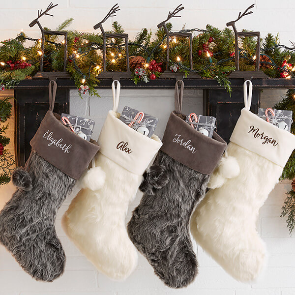 christmas stocking ideas with Faux Fur Elegant Christmas Stockings