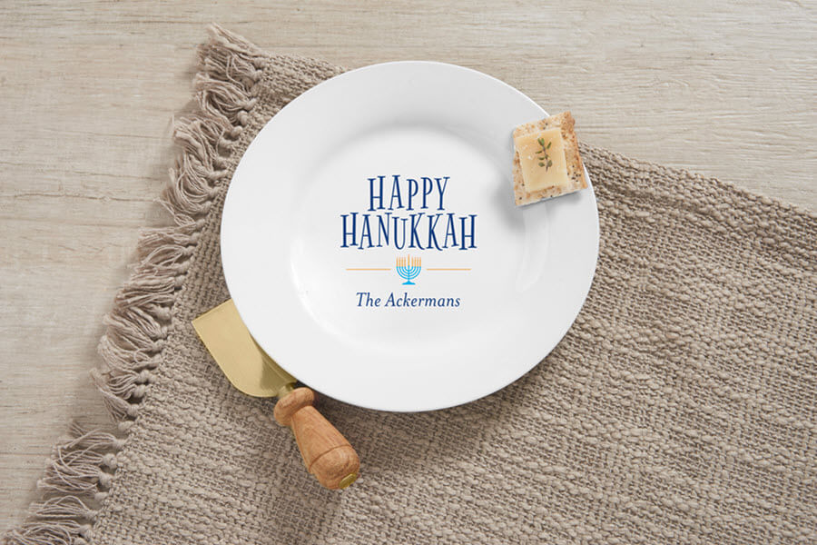 Personalized Happy Hanukkah Plate