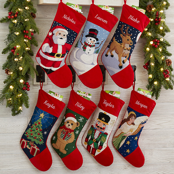 Needlepoint Traditional Christmas Stockings