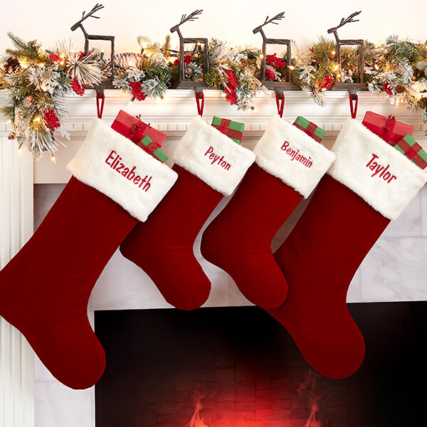 christmas stocking ideas with Red Velvet Traditional Christmas Stockings