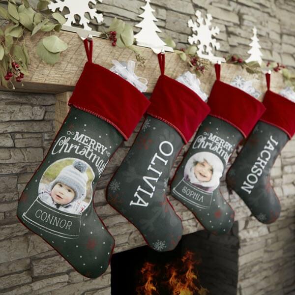 christmas stocking ideas with Snow Globe Photo Christmas Stockings