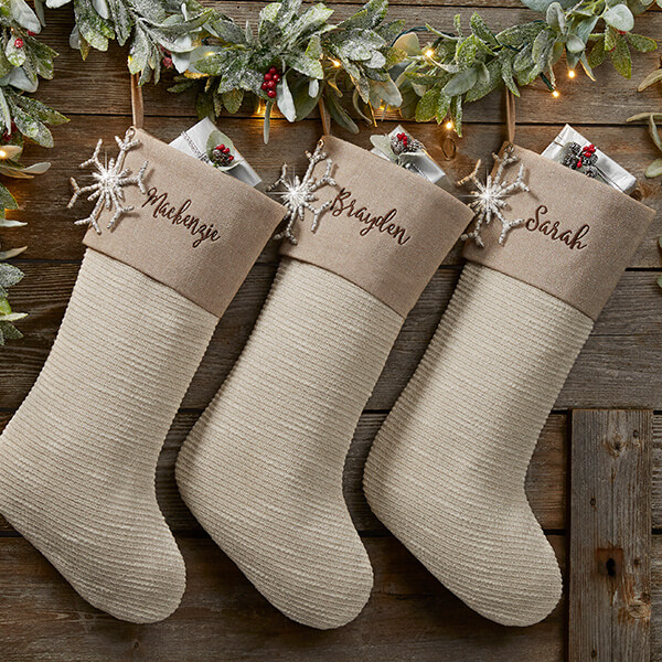 Snowflake Elegant Christmas Stockings