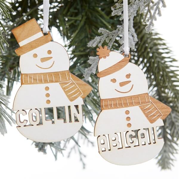 Snowman Ornament with Name