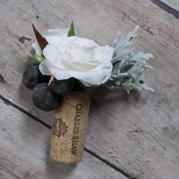 Wine Cork Wedding Ideas - Boutonniere