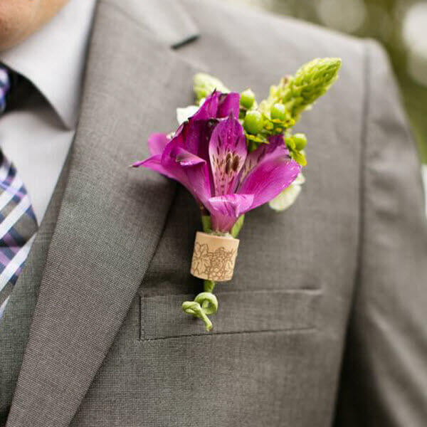 Wine Cork Wedding Ideas - Boutonniere