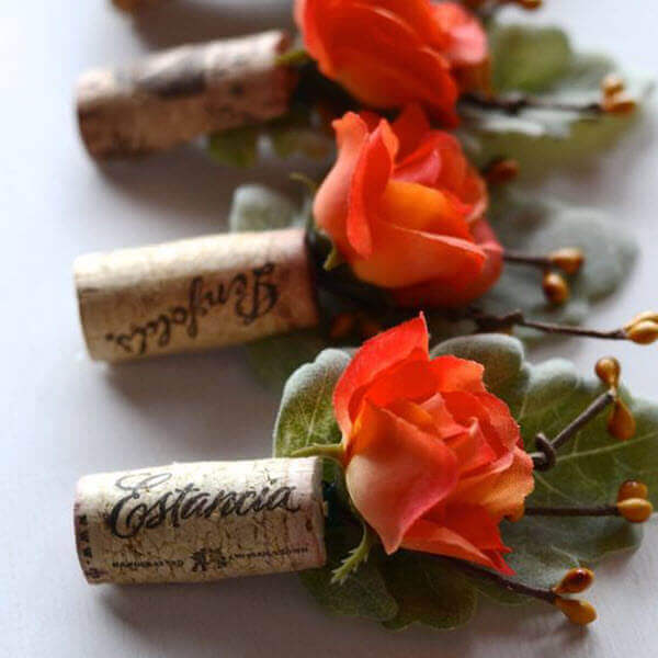 Wine Cork Wedding Ideas - Boutonniere