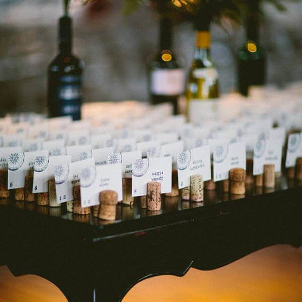 Wine Cork Wedding Ideas - Place Card Examples