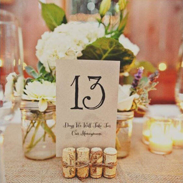 Wine Cork Wedding Ideas - Table Numbers