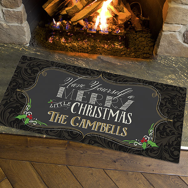 Christmas doormats for the fireplace