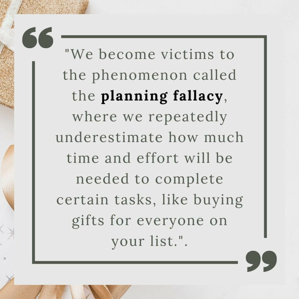 Planning Fallacy quote