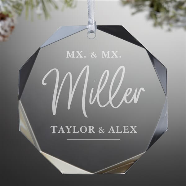 engraved wedding gifts with christmas ornaments