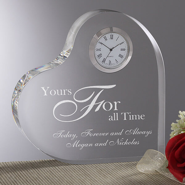 engraved wedding gifts with keepsake clock