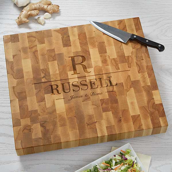 engraved wedding gifts with wood cutting board