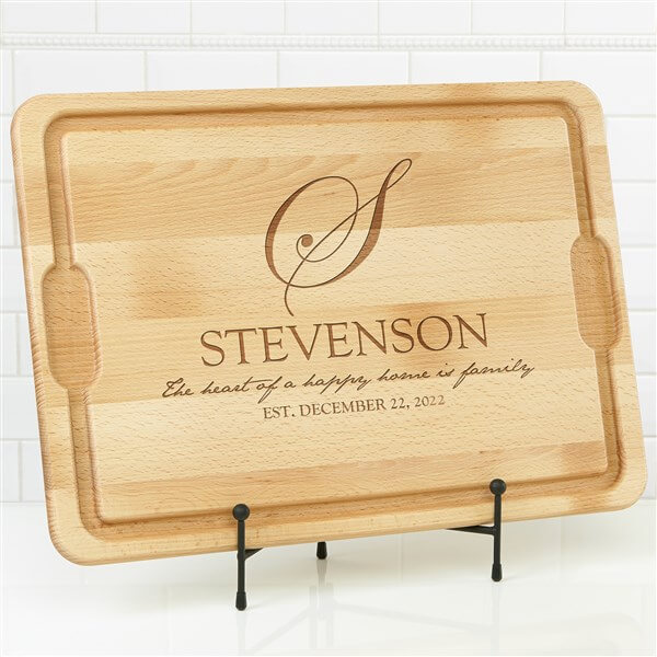 engraved wedding gifts with wood cutting board