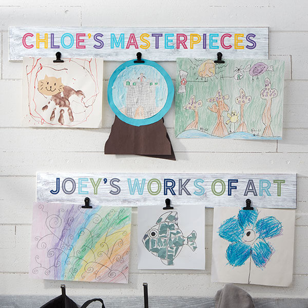 first birthday gift ideas with kids art display